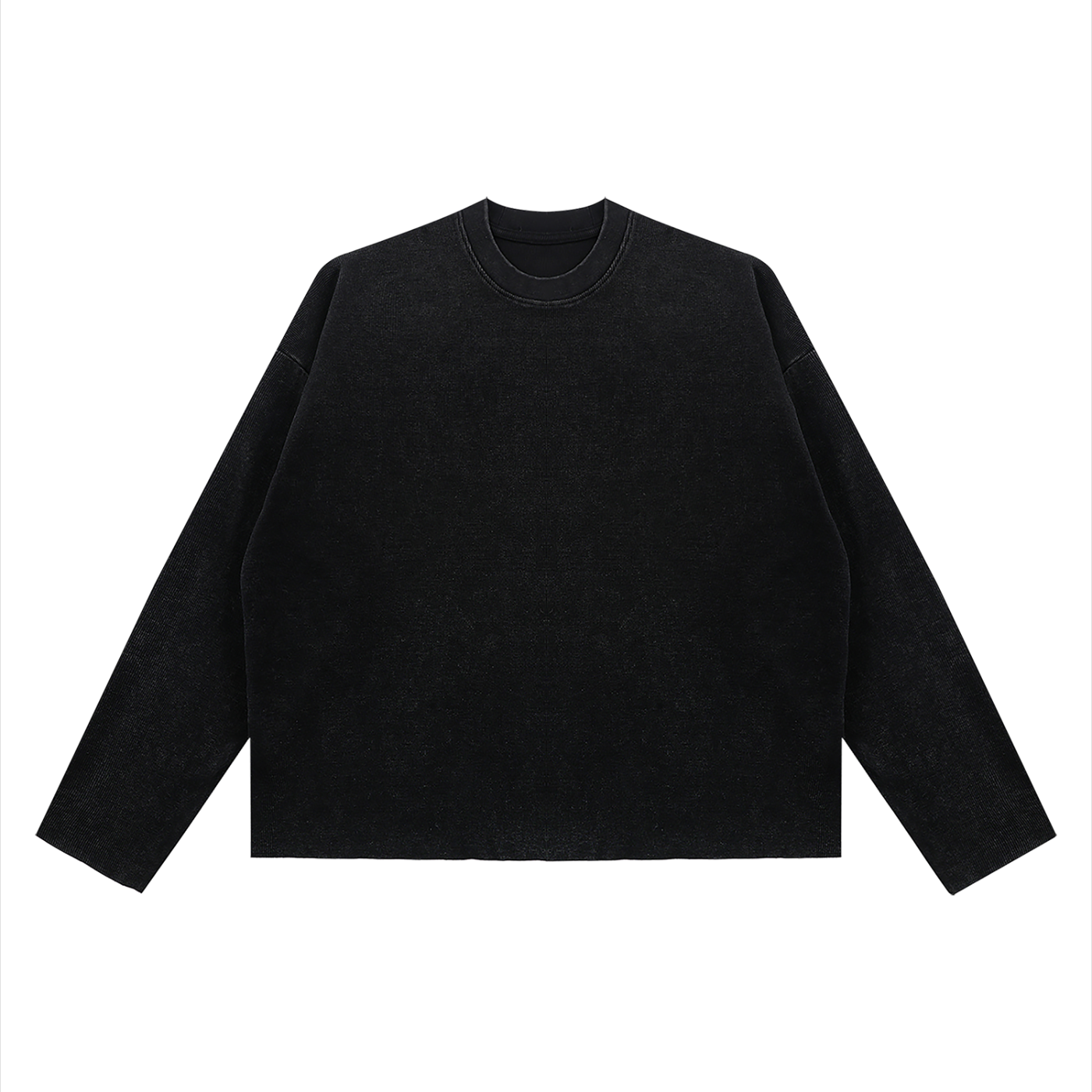 Vintage Wash Boxy Waffle Raw Edge T-Shirt | ヴィンテージウォッシュ ワッフル L/S Tシャツ