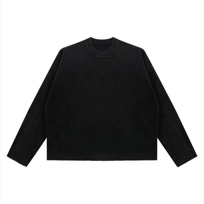 Vintage Wash Boxy Waffle Raw Edge T-Shirt | ヴィンテージウォッシュ ワッフル L/S Tシャツ