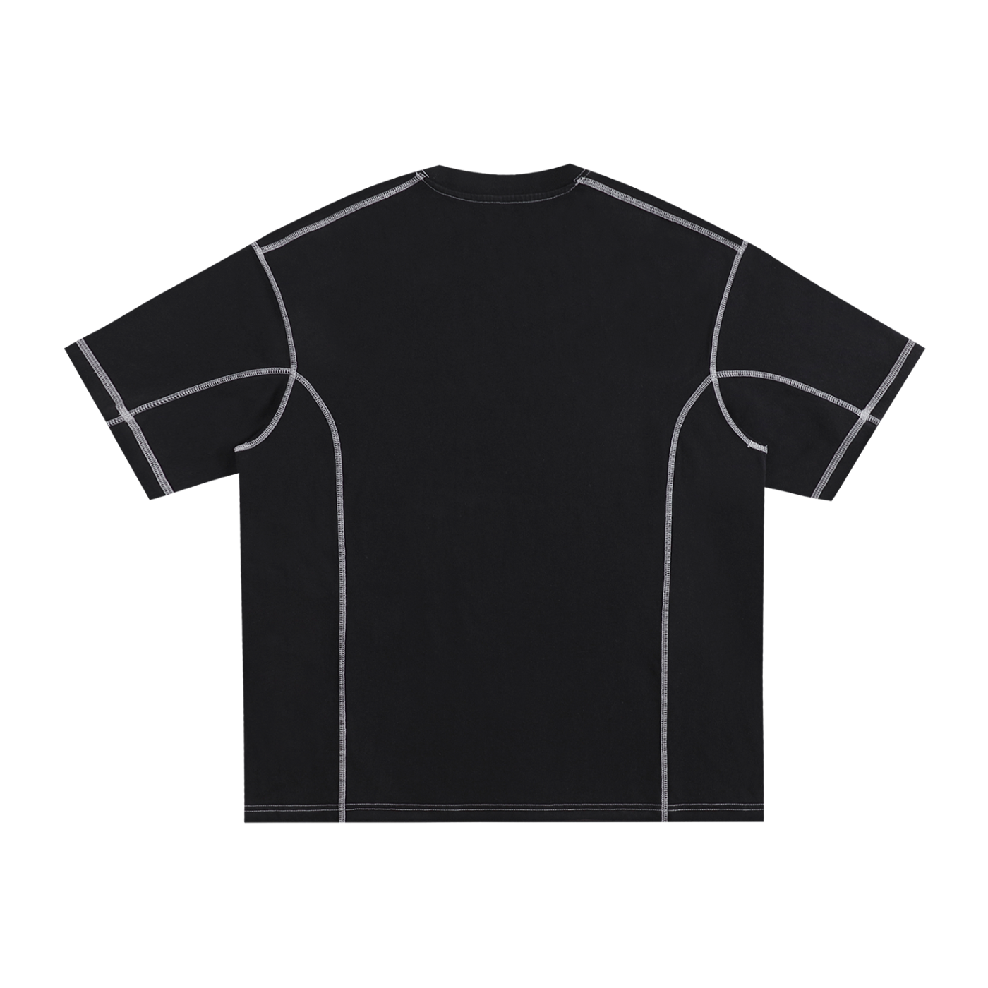 Streetwear Contrast-Stitched Cotton T-Shirt | ストリート 配色ステッチTシャツ