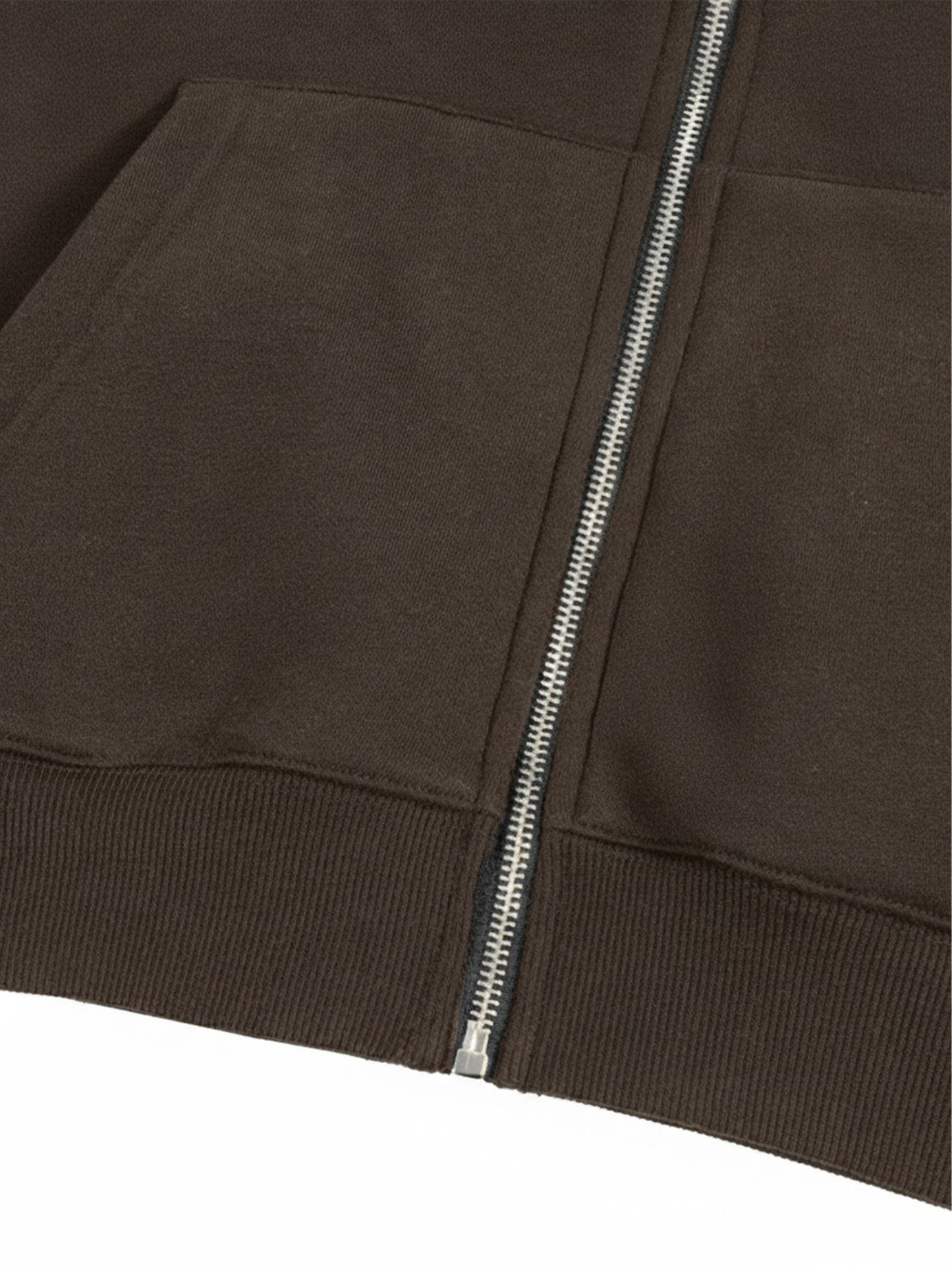 Cropped Zip Hoodie | 短丈 ジップ フーディ - BROWN