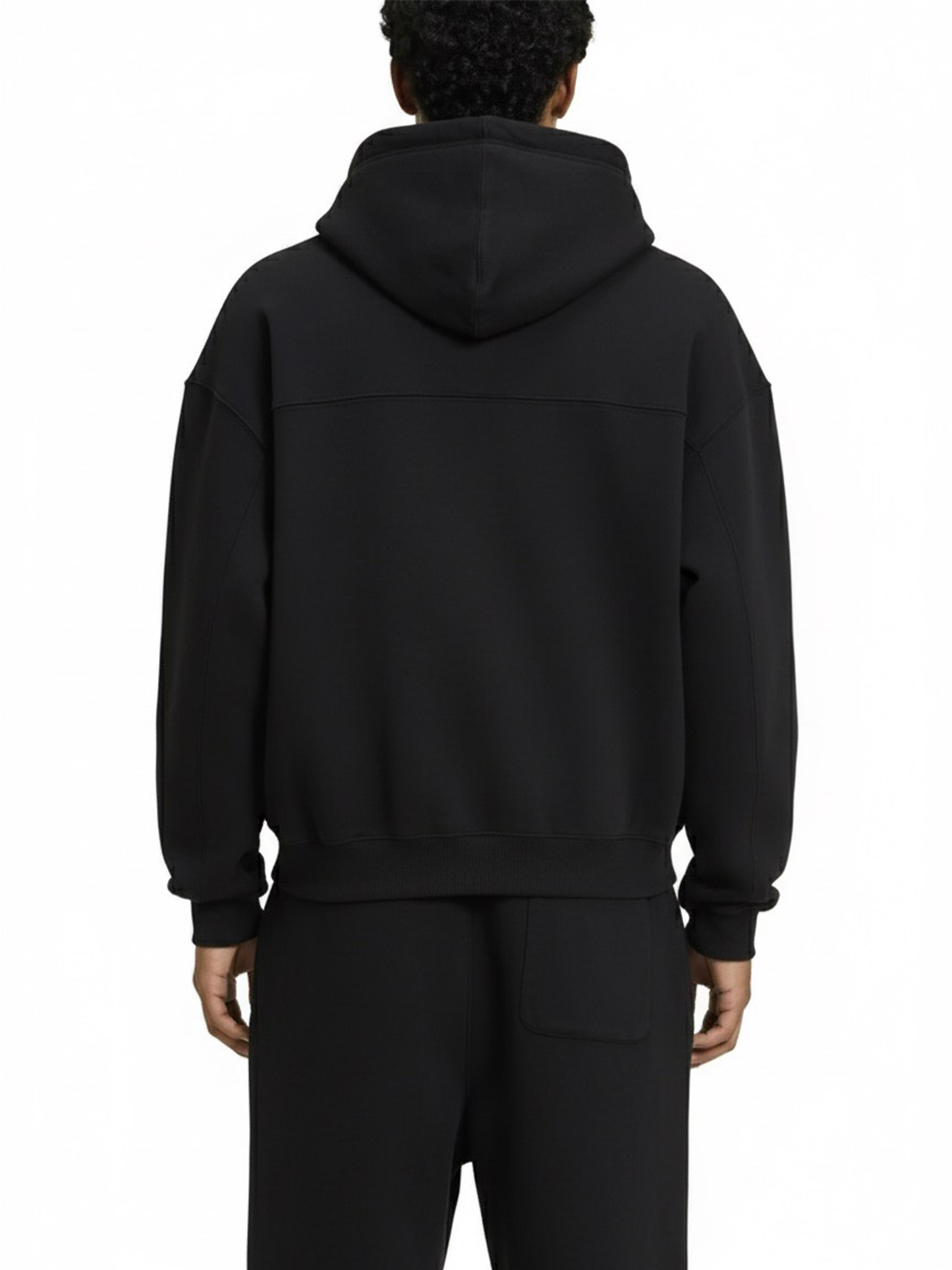 Cropped Zip Hoodie | 短丈 ジップ フーディ - BLACK