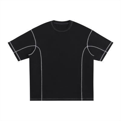 Streetwear Contrast-Stitched Cotton T-Shirt | ストリート 配色ステッチTシャツ