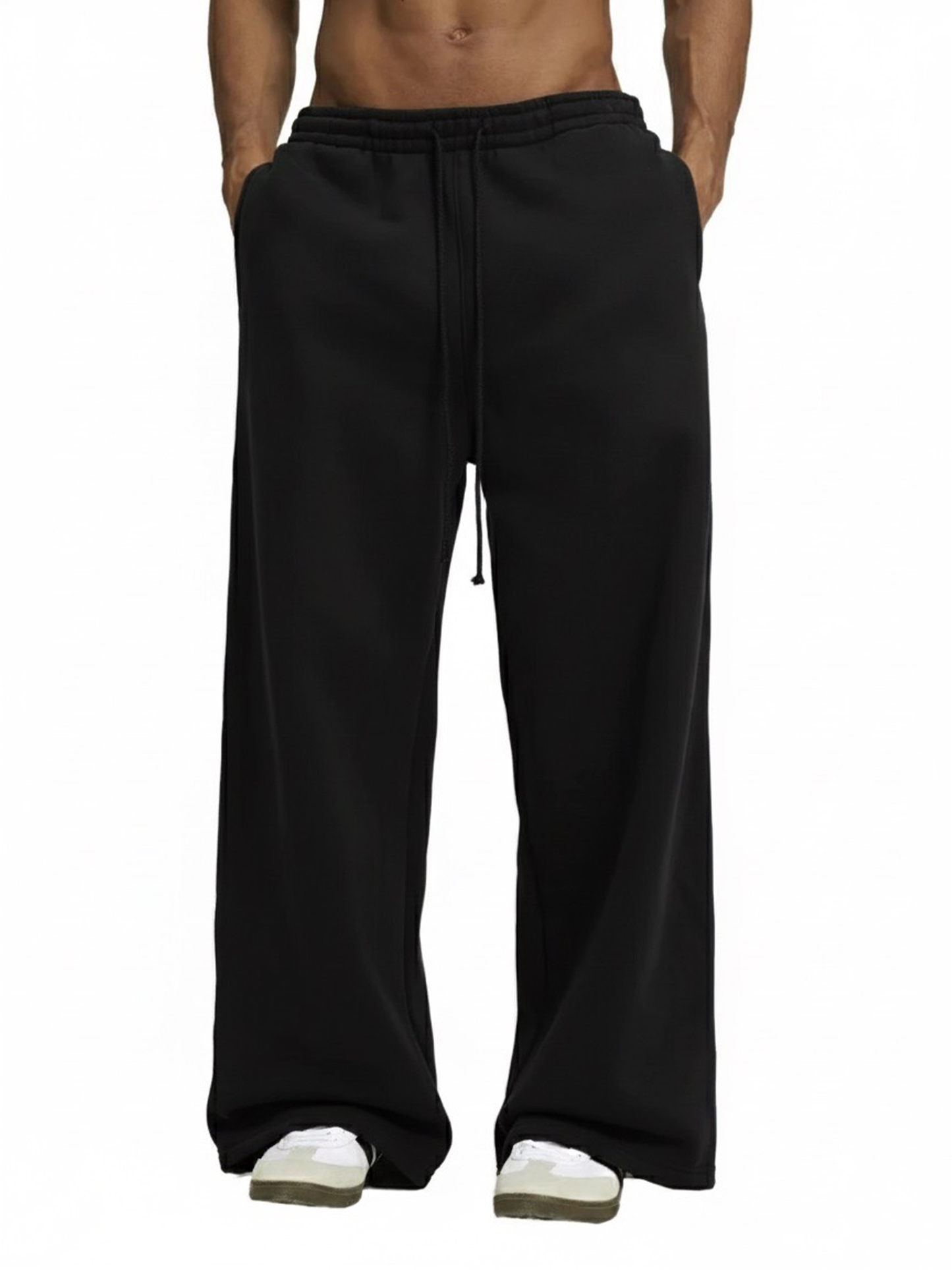 Wide Straight Sweatpants | ワイドストレート スウェット - BLACK