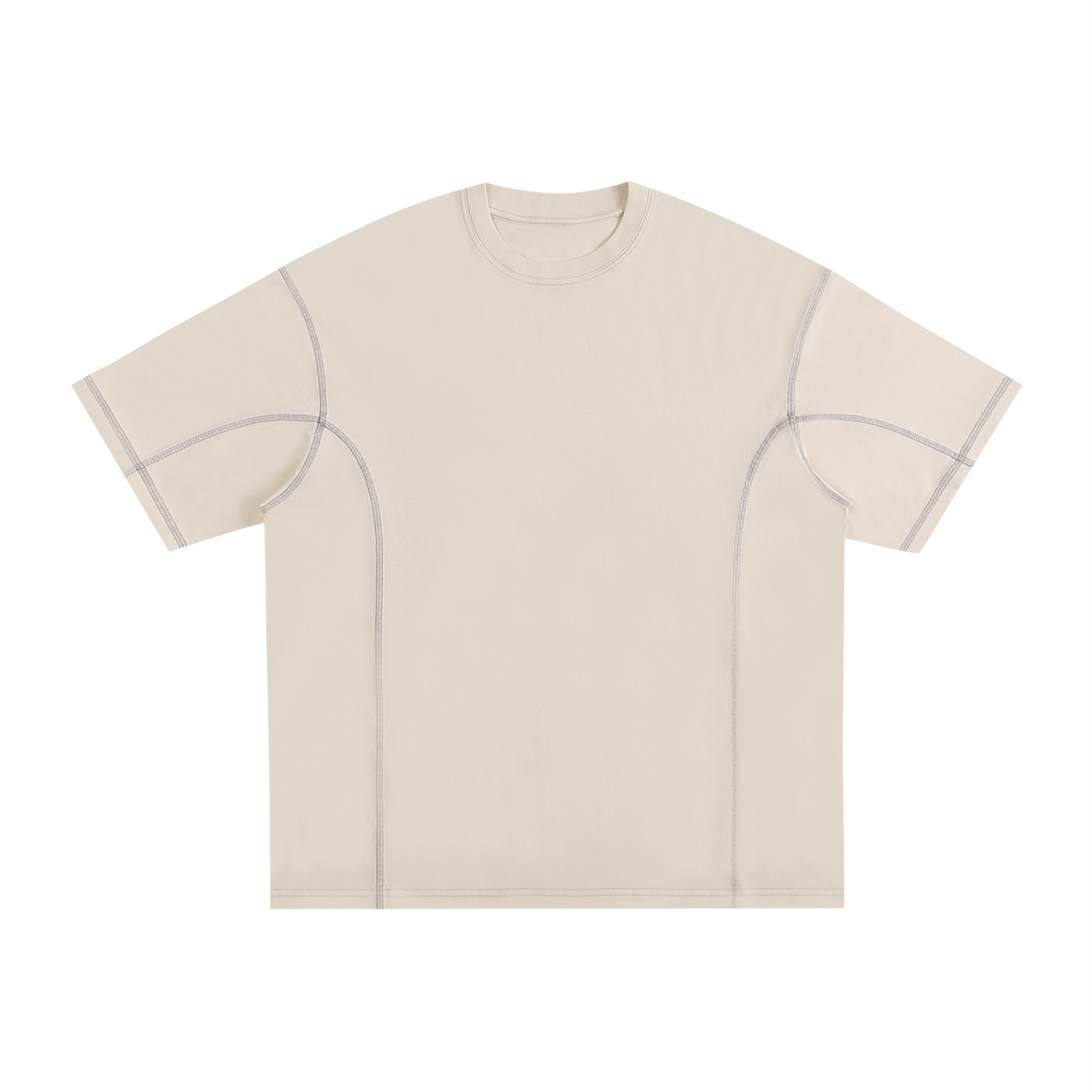 Streetwear Contrast-Stitched Cotton T-Shirt | ストリート 配色ステッチTシャツ