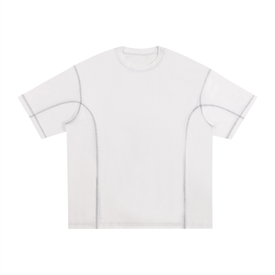 Streetwear Contrast-Stitched Cotton T-Shirt | ストリート 配色ステッチTシャツ