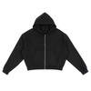 Cropped Zip Hoodie | 短丈 ジップ フーディ - BLACK