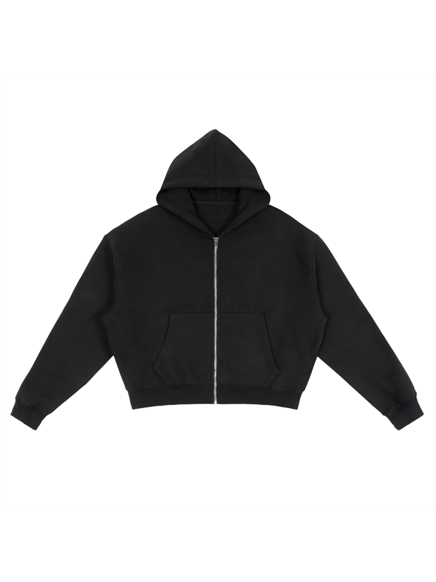 Cropped Zip Hoodie | 短丈 ジップ フーディ - BLACK