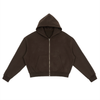 Cropped Zip Hoodie | 短丈 ジップ フーディ - BROWN