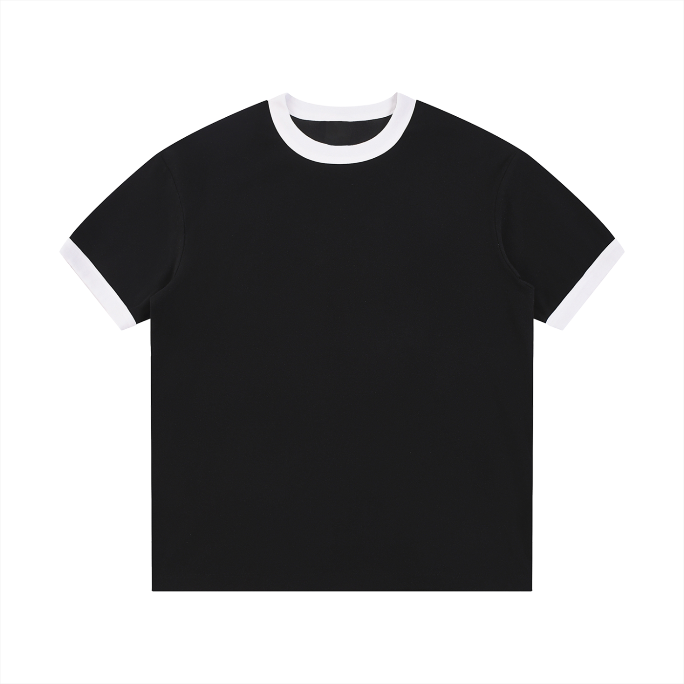 Contrast Rib Crewneck T-Shirt | 配色リブ切替クルーネック短丈Tシャツ