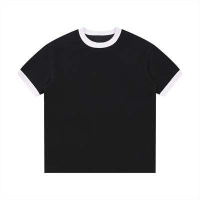 Contrast Rib Crewneck T-Shirt | 配色リブ切替クルーネック短丈Tシャツ