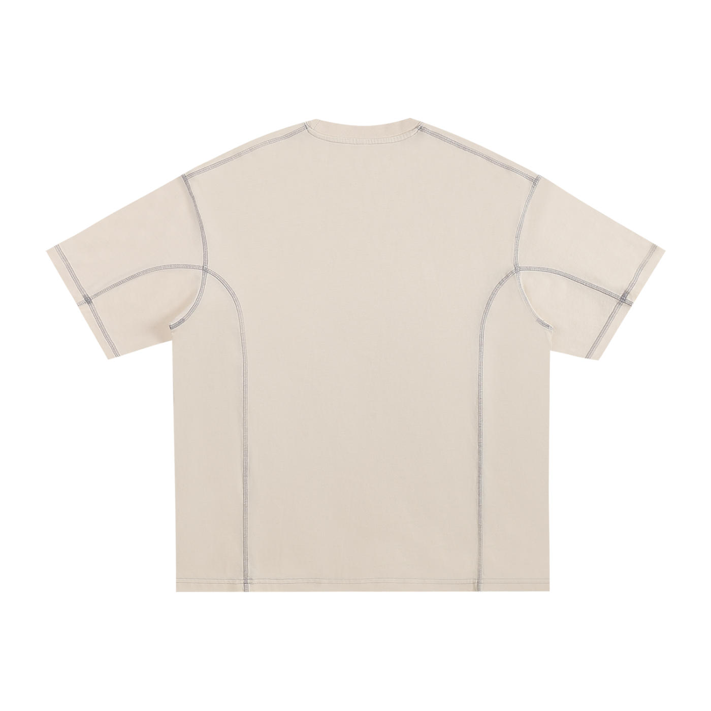Streetwear Contrast-Stitched Cotton T-Shirt | ストリート 配色ステッチTシャツ