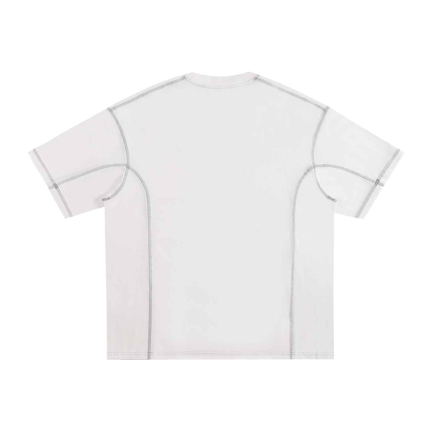 Streetwear Contrast-Stitched Cotton T-Shirt | ストリート 配色ステッチTシャツ