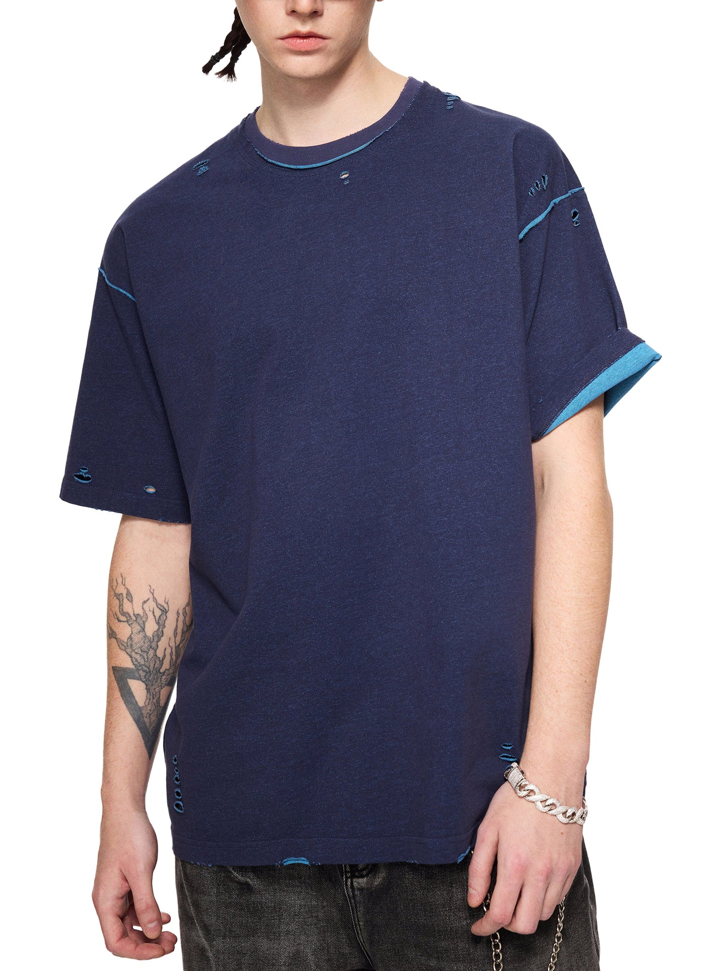 Hand-frayed Reversible T-shirt | フレイド リバーシブルTシャツ