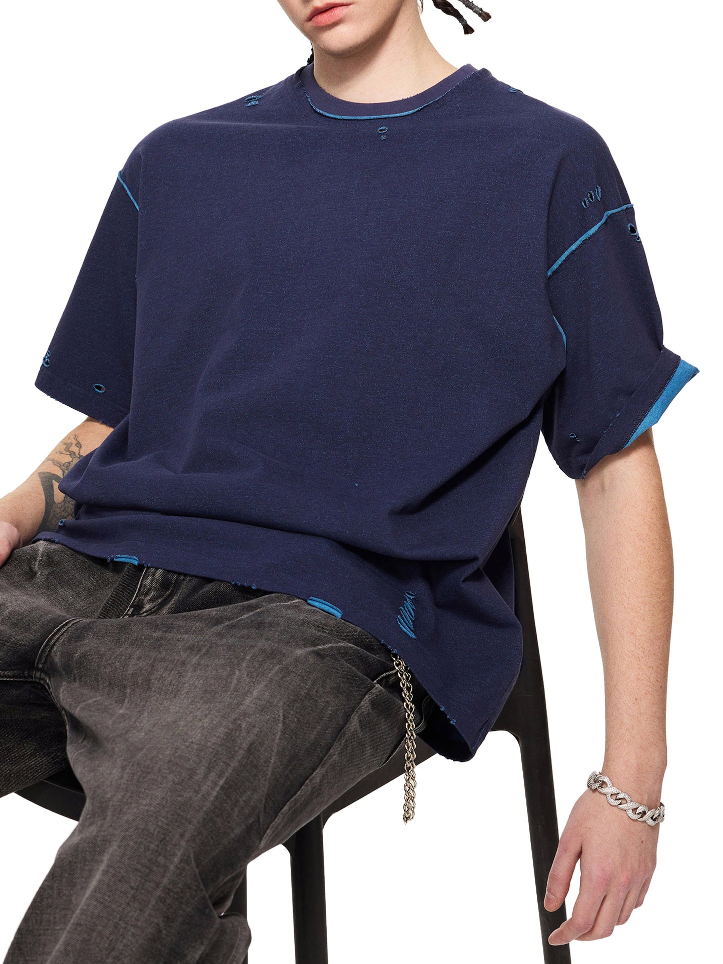 Hand-frayed Reversible T-shirt | フレイド リバーシブルTシャツ