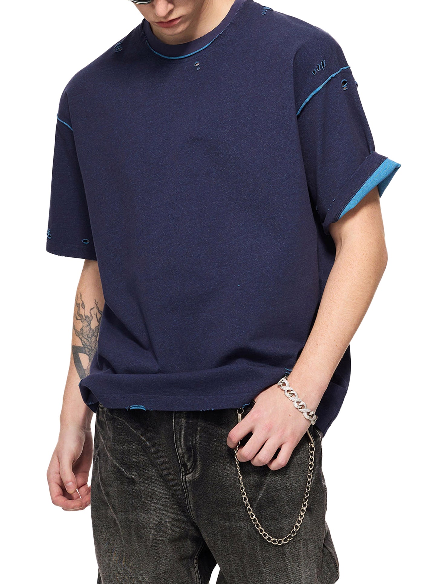 Hand-frayed Reversible T-shirt | フレイド リバーシブルTシャツ