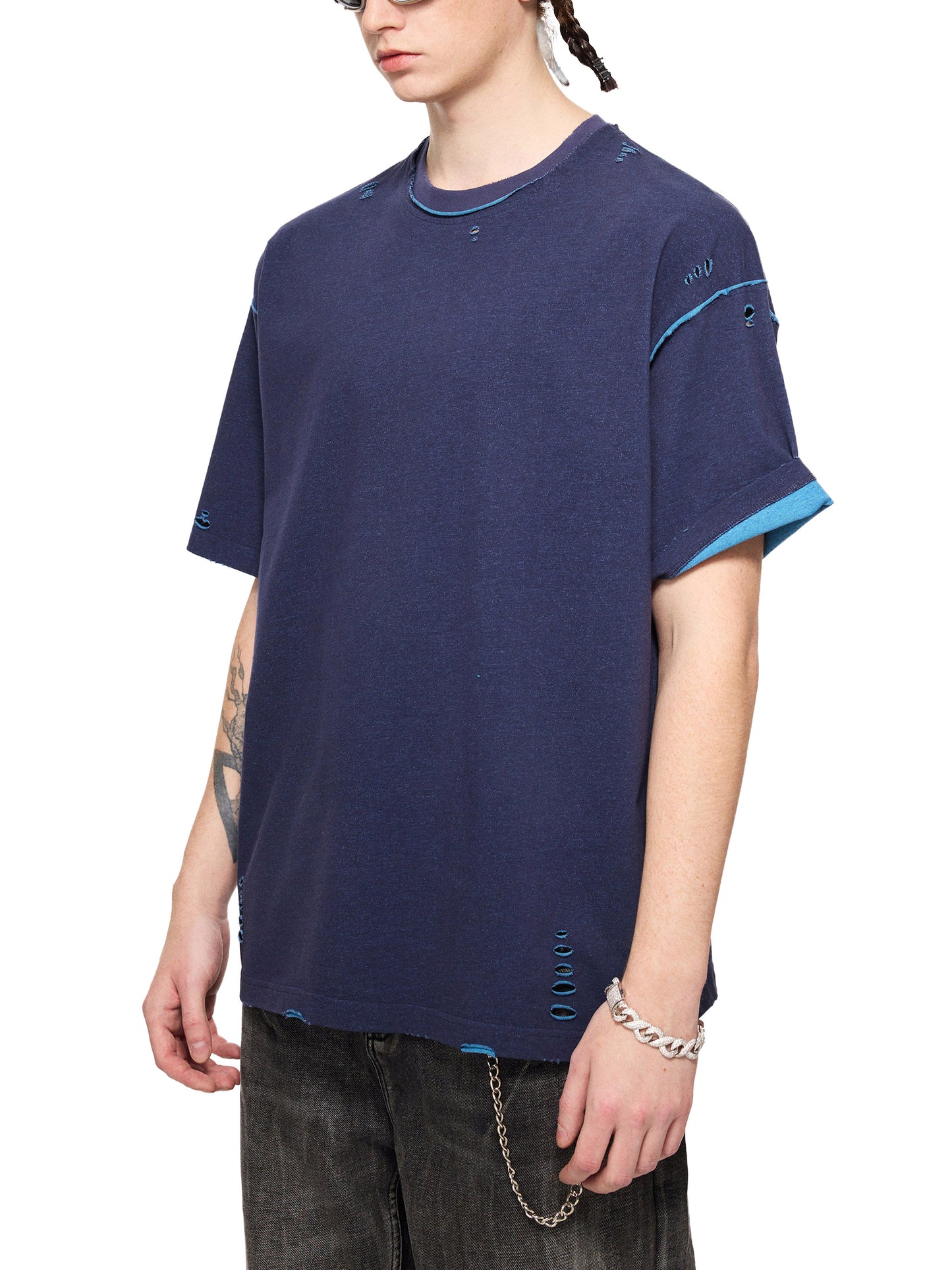 Hand-frayed Reversible T-shirt | フレイド リバーシブルTシャツ