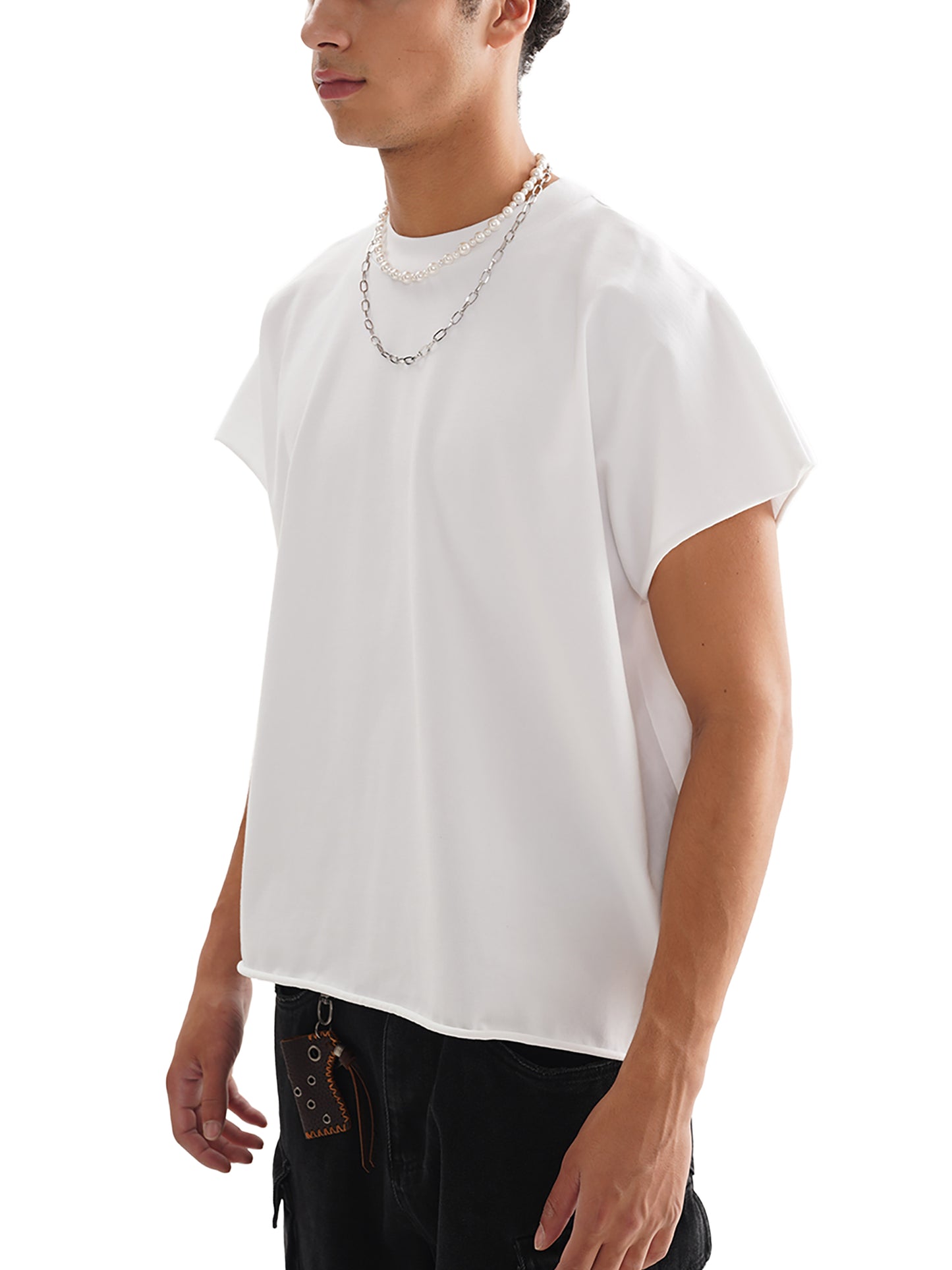 Raw Edge Boxy Non-Shrink T-Shirt | カットオフ 短丈Tシャツ