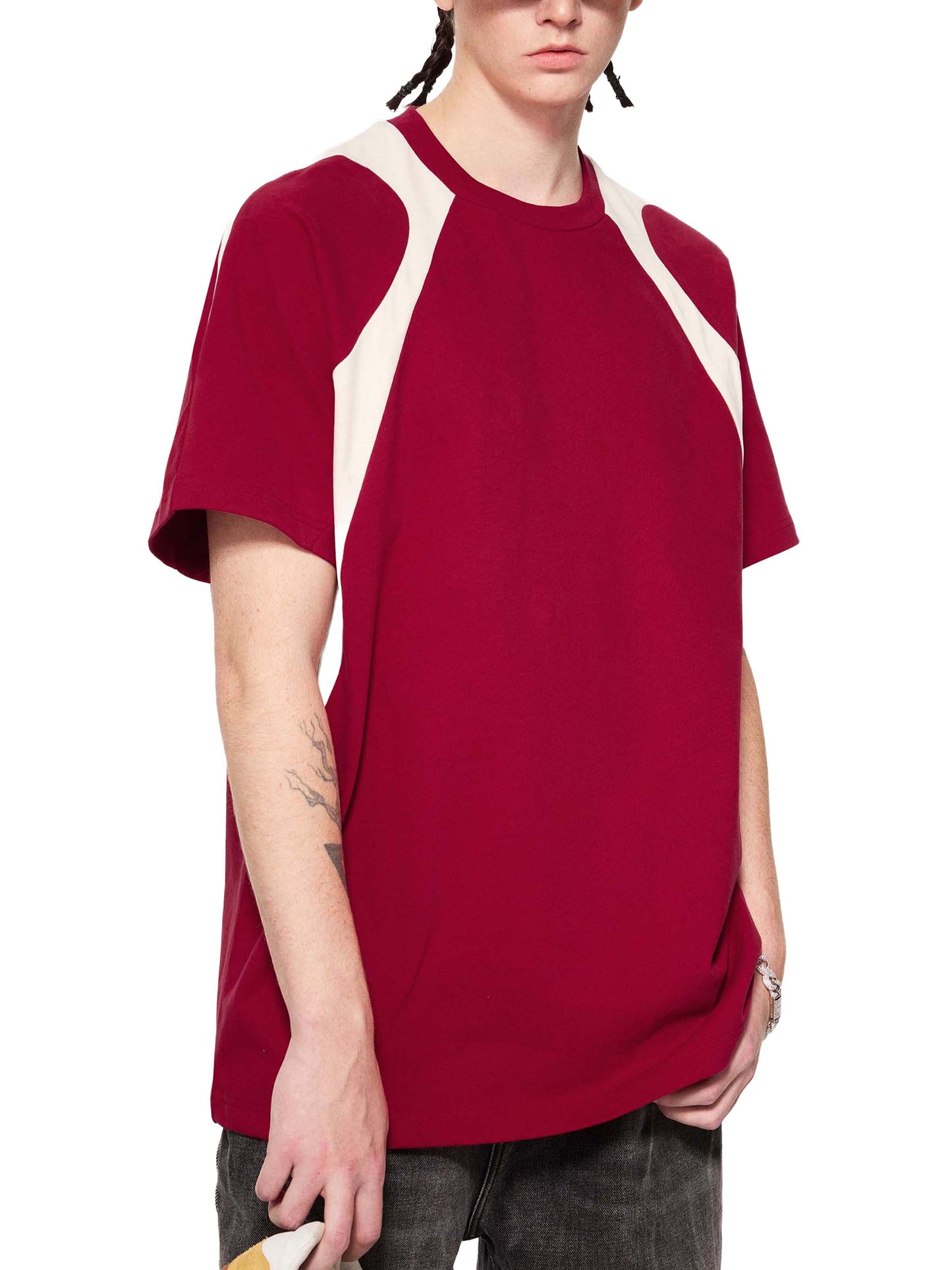Contrast Panel Cotton T-Shirt | コントラストパネル Tシャツ