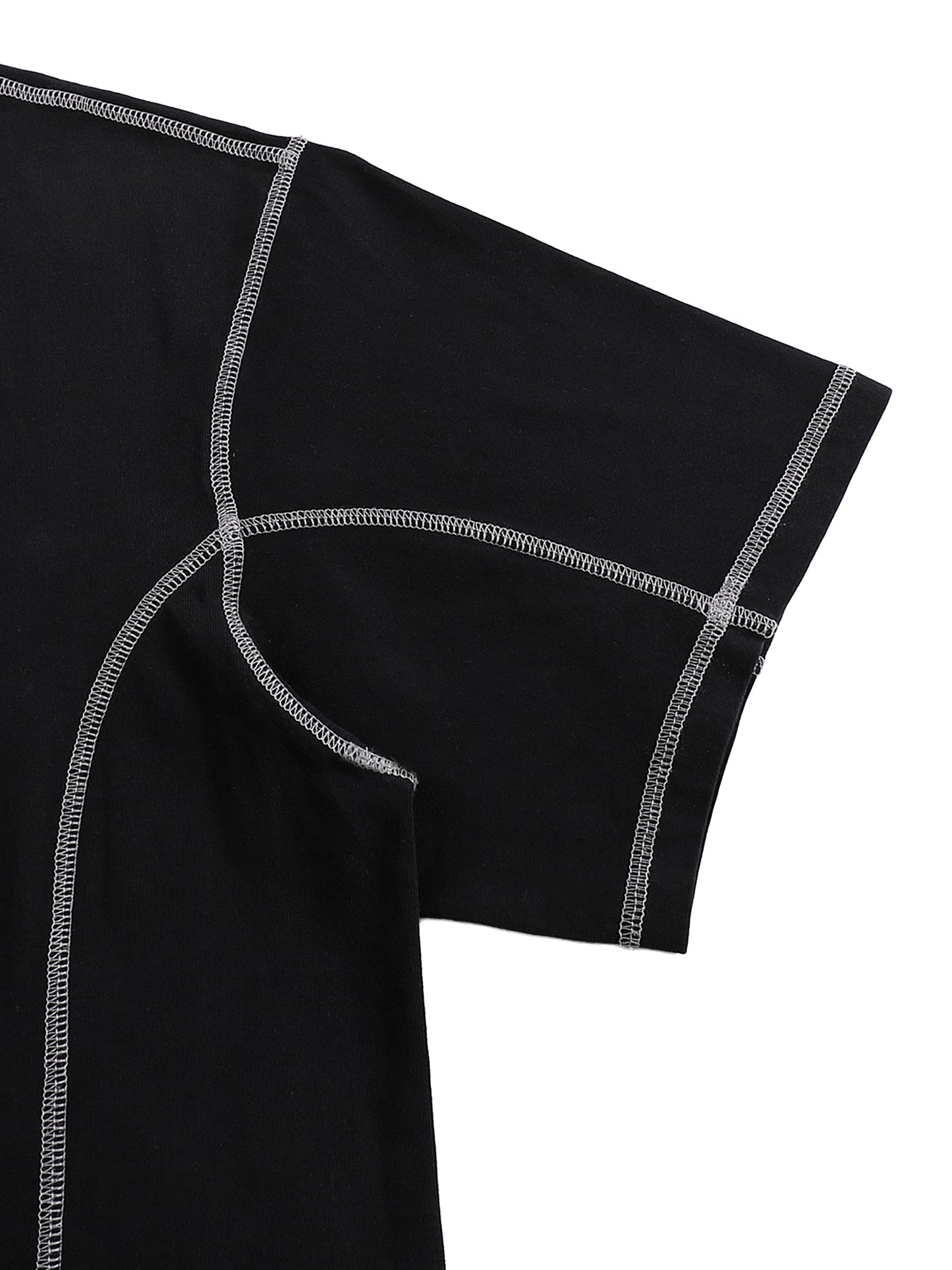 Streetwear Contrast-Stitched Cotton T-Shirt | ストリート 配色ステッチTシャツ