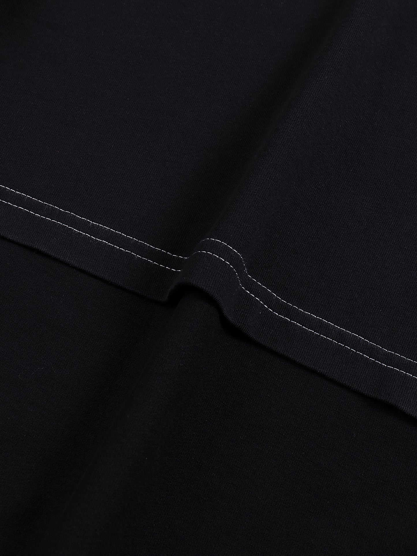 Streetwear Contrast-Stitched Cotton T-Shirt | ストリート 配色ステッチTシャツ