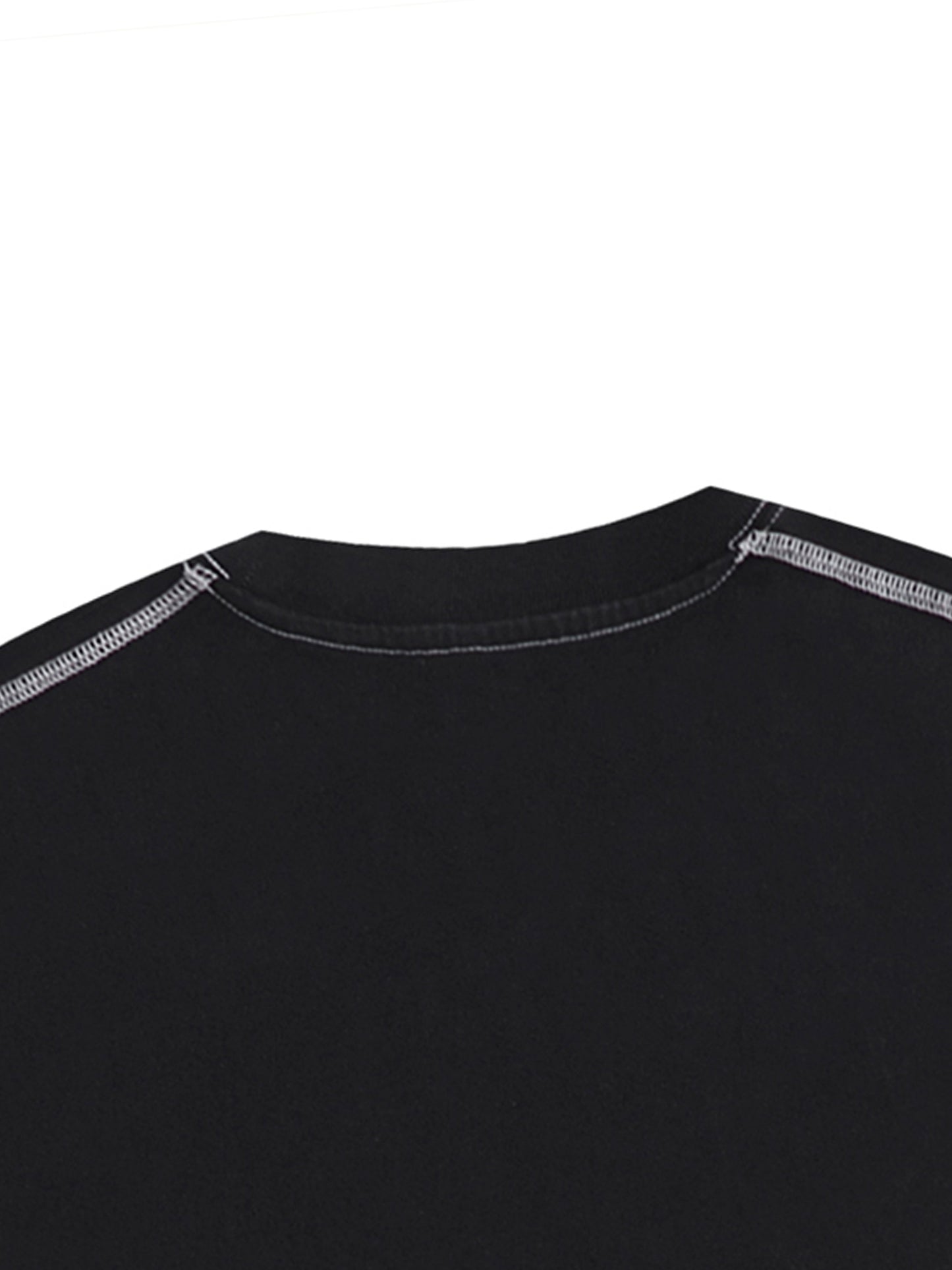 Streetwear Contrast-Stitched Cotton T-Shirt | ストリート 配色ステッチTシャツ