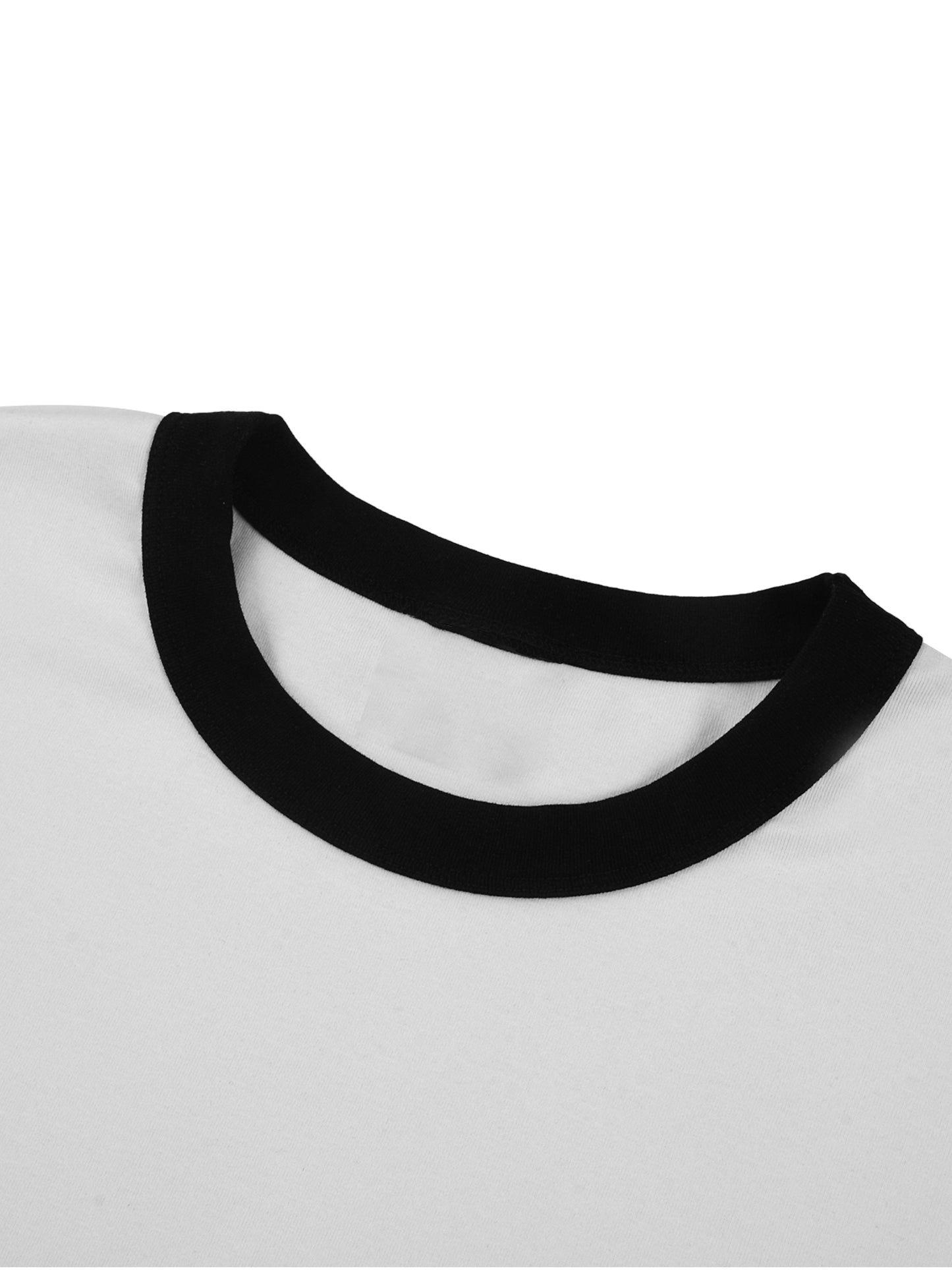 Contrast Rib Crewneck T-Shirt | 配色リブ切替クルーネック短丈Tシャツ