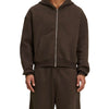 Cropped Zip Hoodie | 短丈 ジップ フーディ - BROWN