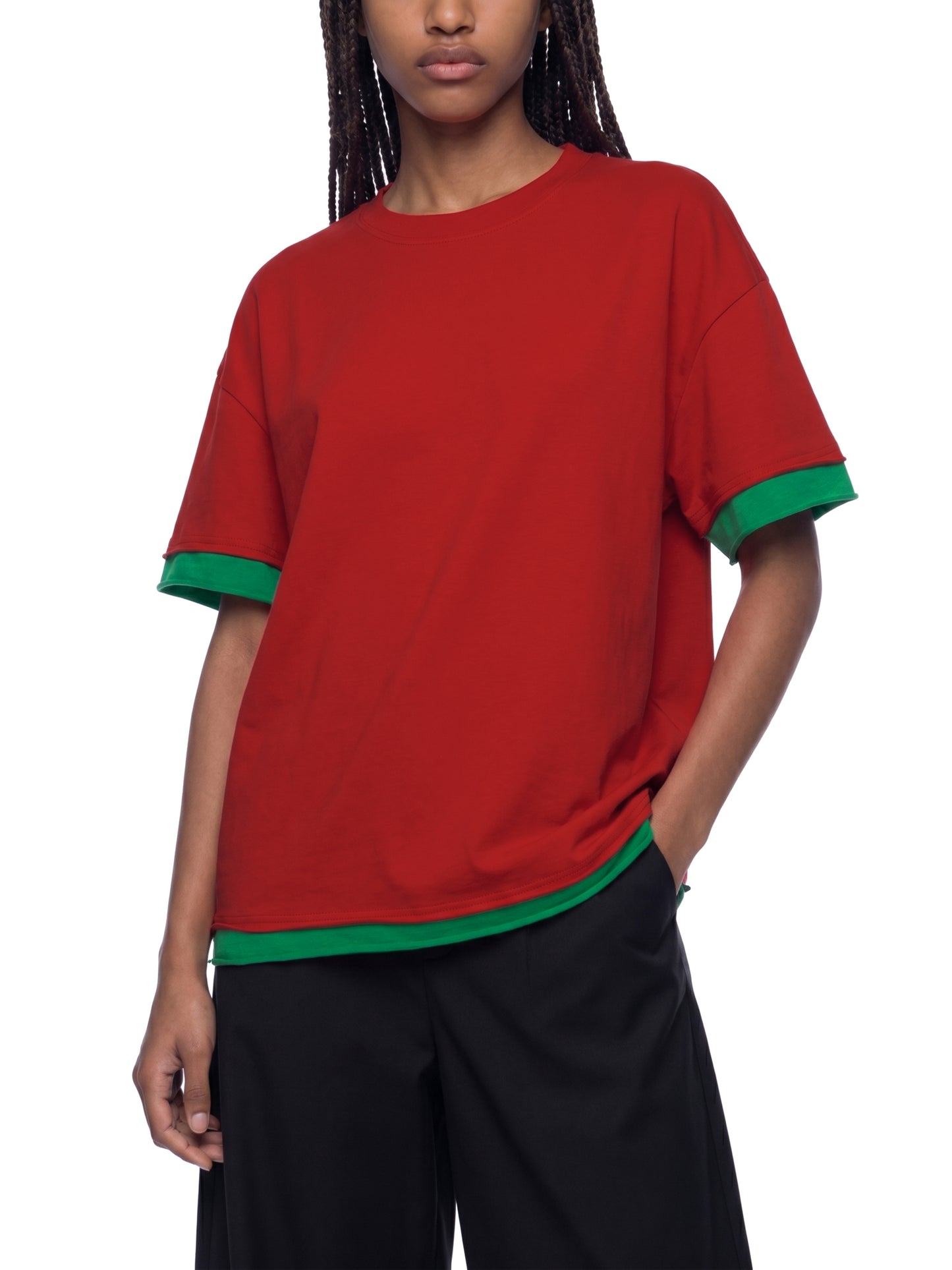 Boxy Color Block T-Shirt | カラーブロック 短丈Tシャツ