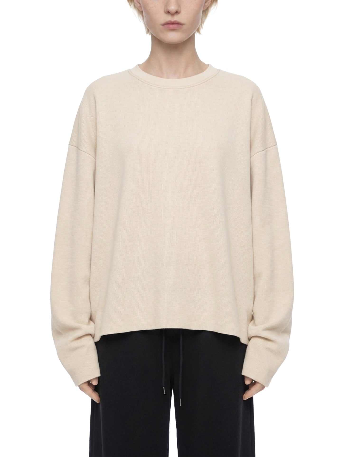 Vintage Wash Boxy Waffle Raw Edge T-Shirt | ヴィンテージウォッシュ ワッフル L/S Tシャツ