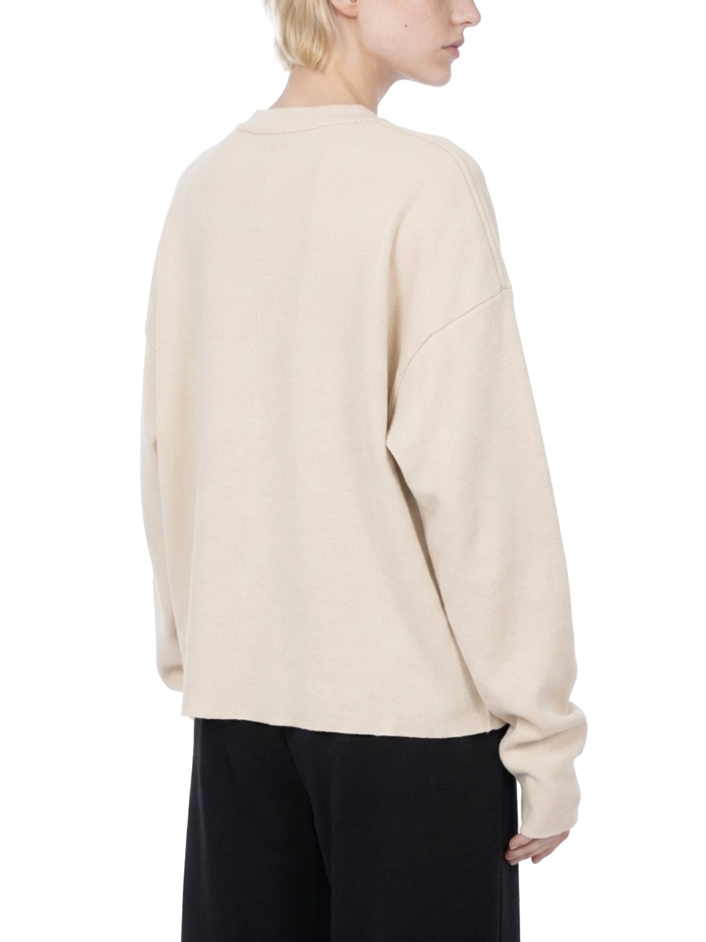 Vintage Wash Boxy Waffle Raw Edge T-Shirt | ヴィンテージウォッシュ ワッフル L/S Tシャツ