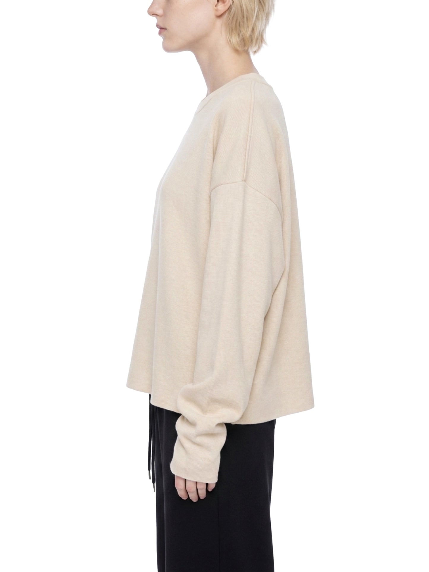 Vintage Wash Boxy Waffle Raw Edge T-Shirt | ヴィンテージウォッシュ ワッフル L/S Tシャツ