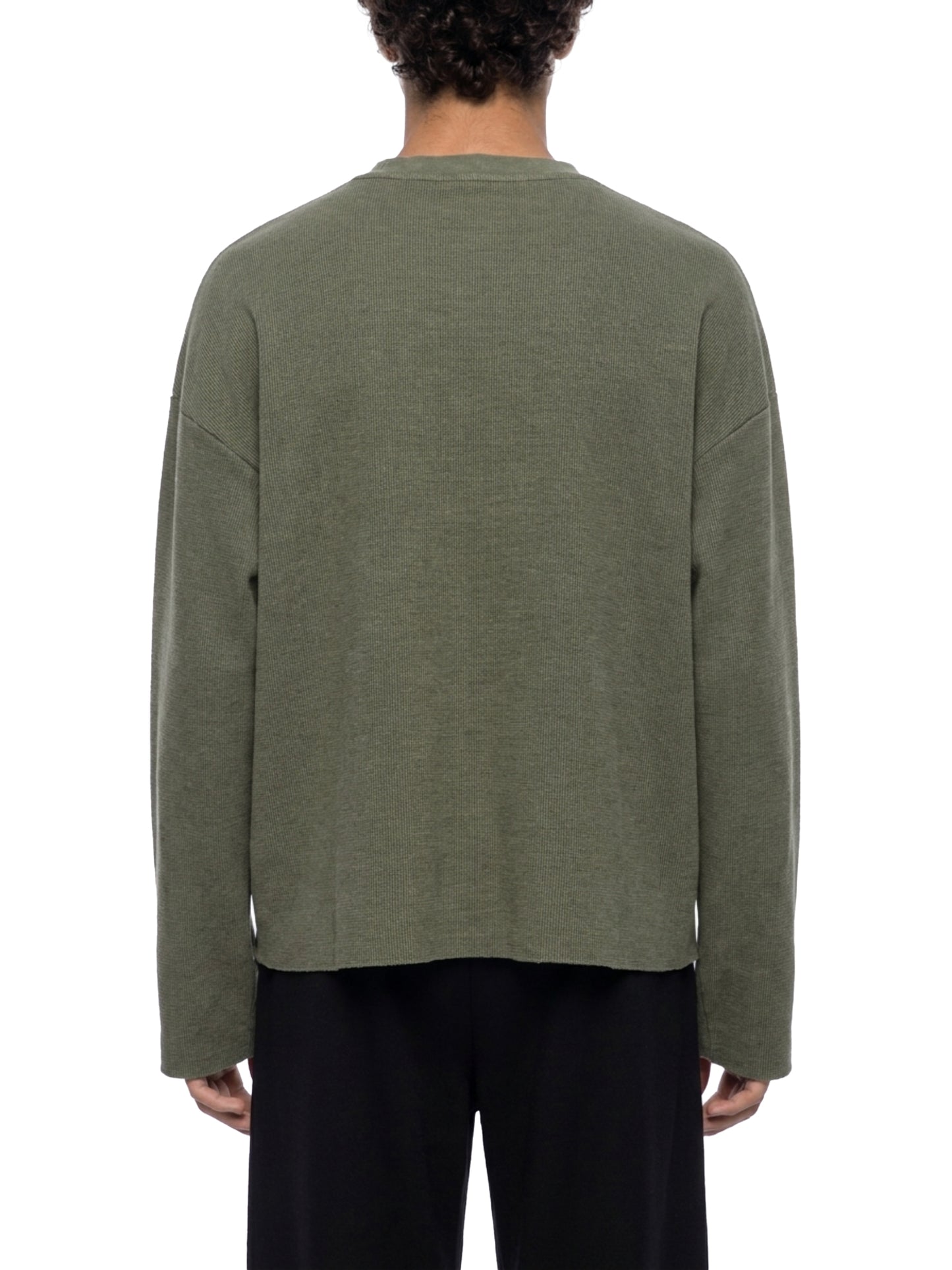 Vintage Wash Boxy Waffle Raw Edge T-Shirt | ヴィンテージウォッシュ ワッフル L/S Tシャツ