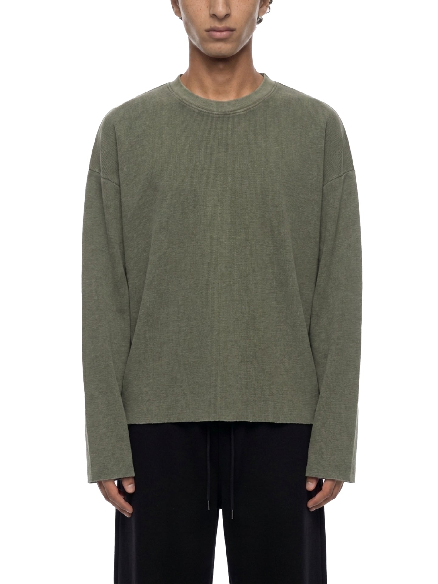 Vintage Wash Boxy Waffle Raw Edge T-Shirt | ヴィンテージウォッシュ ワッフル L/S Tシャツ